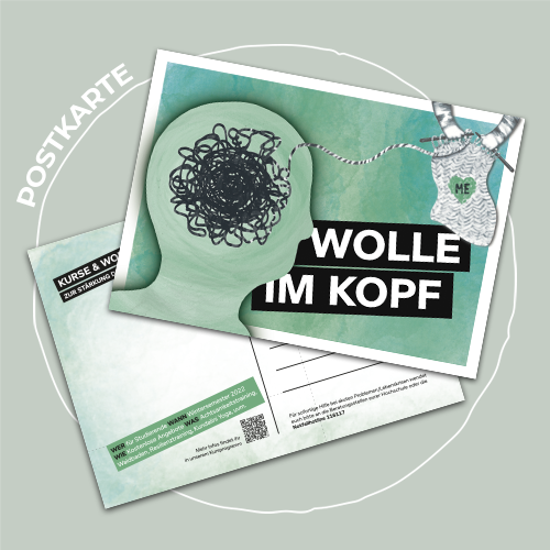 Grafikdesign-Arbeit von Jenny Ohst — Kampagne Wolle im Kopf, Postkarte